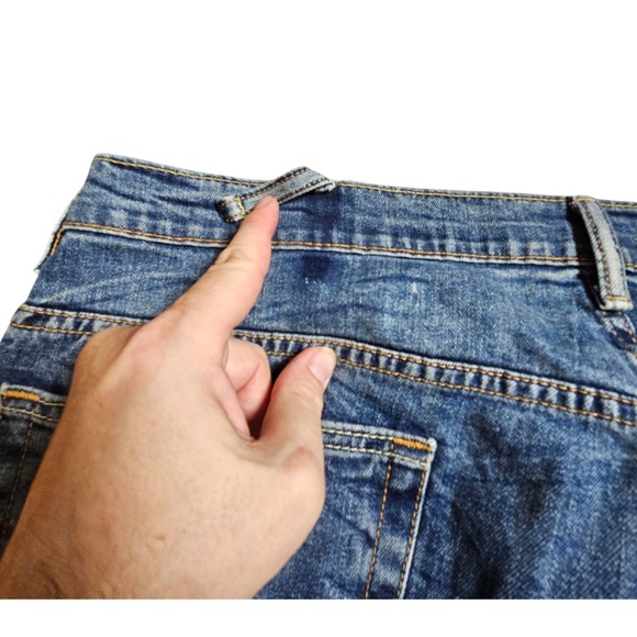 Levi's Mens 569 Loose Straight Fit Jeans 42x32 Faded Medium Wash Denim‎ Whiskers - Picture 7 of 13